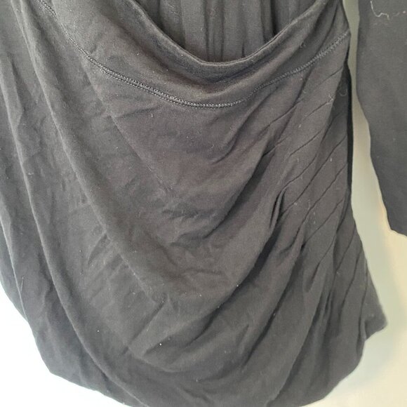 Coldwater Creek Wrap Long Sleeve Shirt Black Strechy Fitted Top Plus Size 1X - Picture 5 of 8